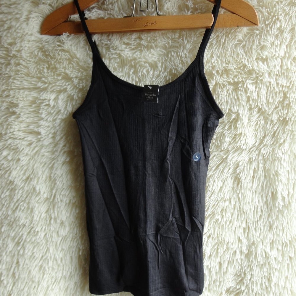 NEW Abercrombie & Fitch Black Ribbed Cami Tank Top